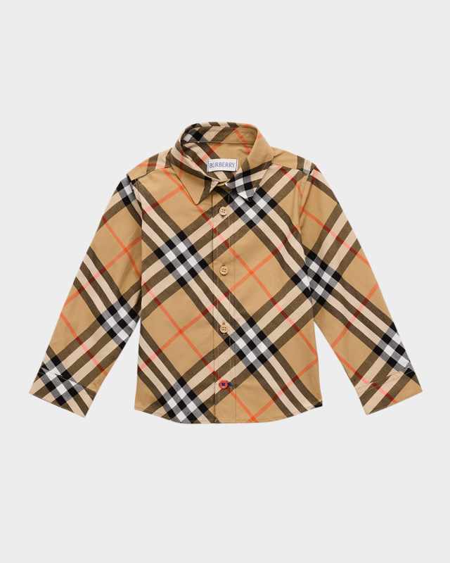 Boy's Owen Check-Print Shirt, Size 6M-